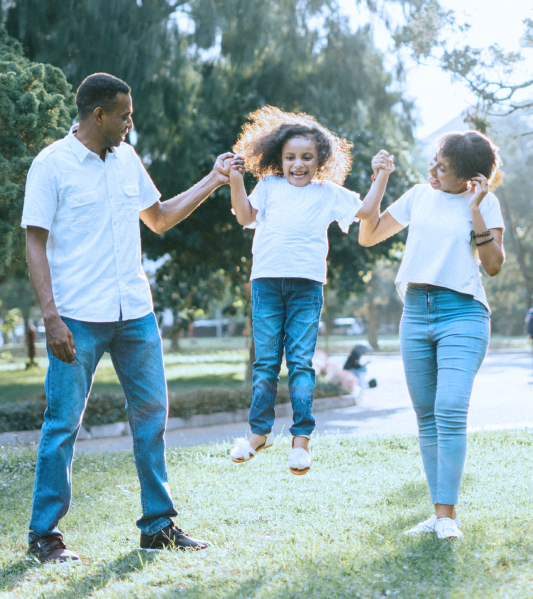 family walking with child